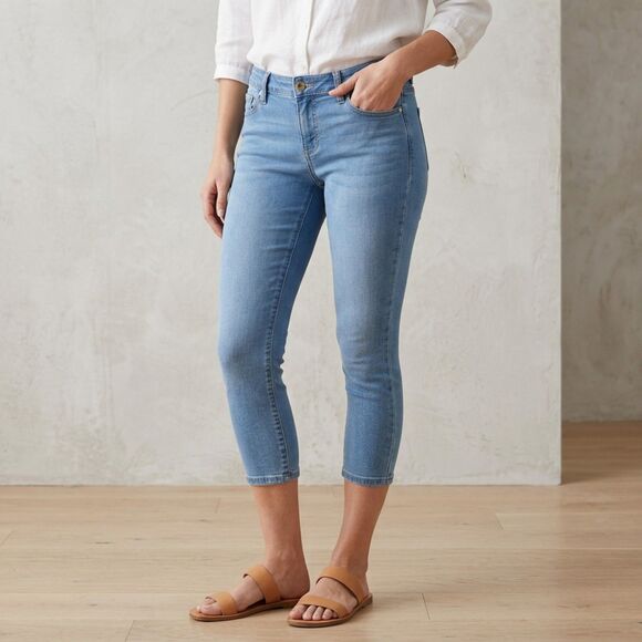 Buffalo David Bitton Denim - Buffalo David Bitton Womens 2/26 Aubrey Mid Rise Super Soft Capri Jeans Blue